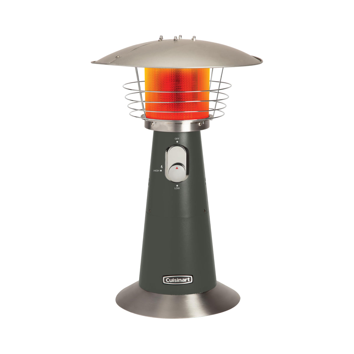 Cuisinart tabletop heater with heat reflector top for even outdoor warmth