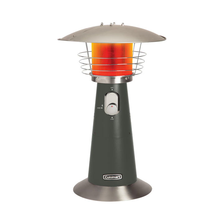 Cuisinart tabletop heater with heat reflector top for even outdoor warmth