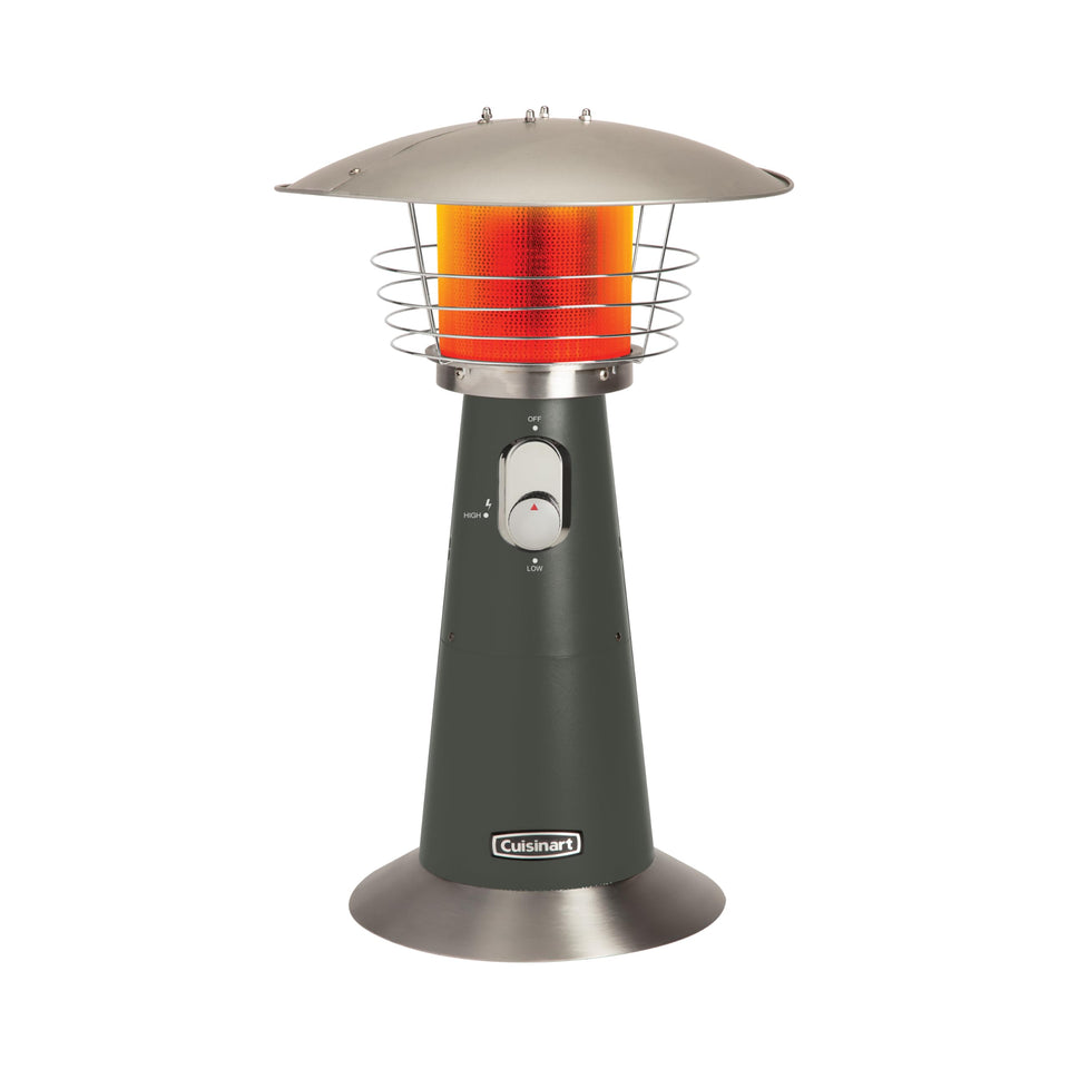 Cuisinart tabletop heater with heat reflector top for even outdoor warmth