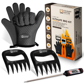 CULINARY NATIVES smoker gloves on grill for safe hot-handling while grilling