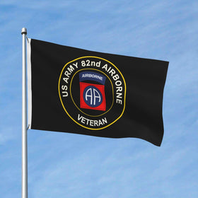 Cumpiuso 82nd Airborne flag back view showing durable fabric and vivid print