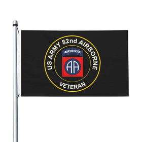 Cumpiuso 82nd Airborne flag on display, front view with bold colors for outdoor viewing
