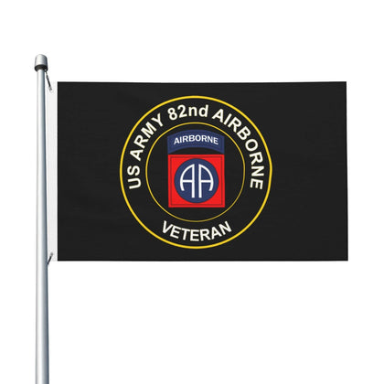 Cumpiuso 82nd Airborne flag on display, front view with bold colors for outdoor viewing