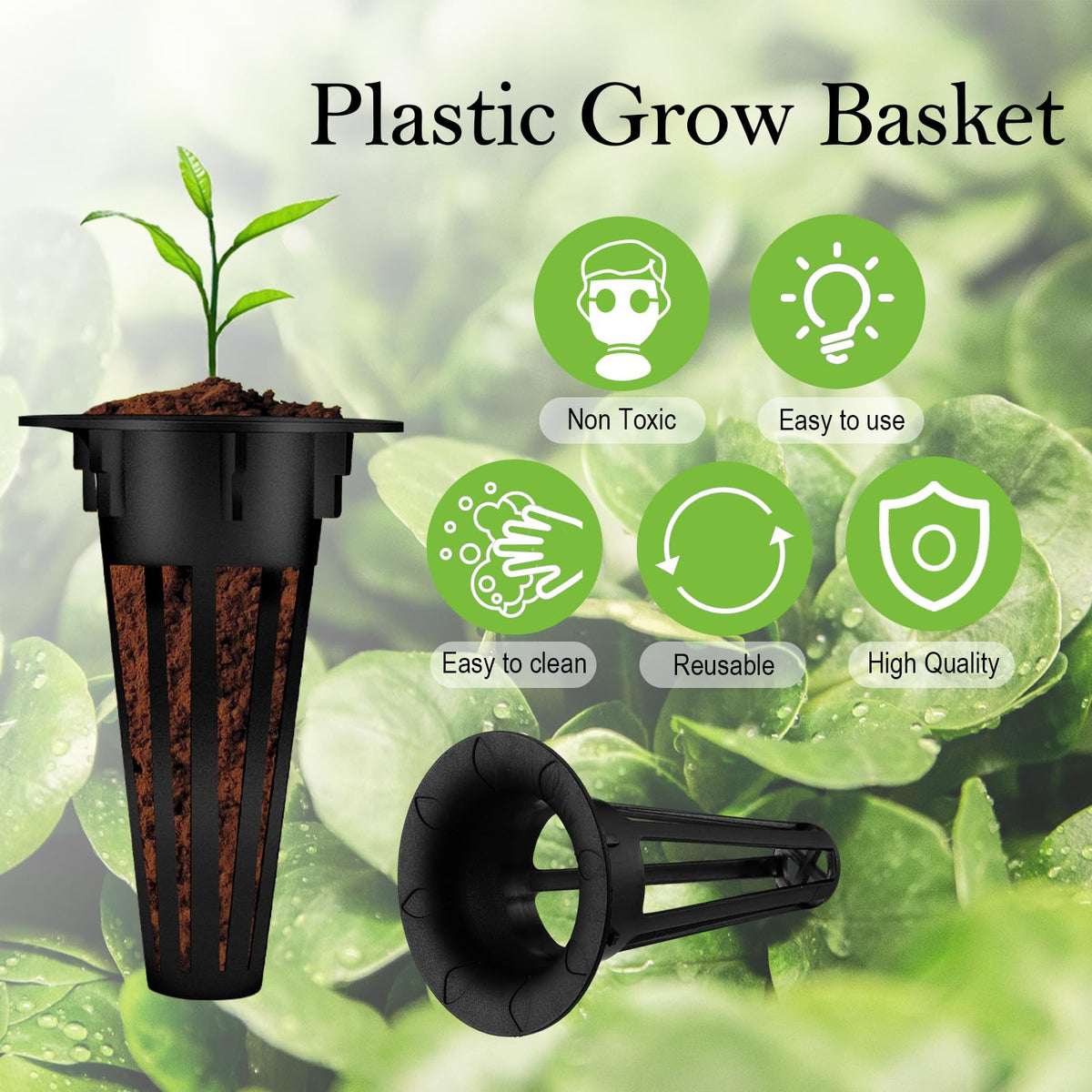 Cunhill grow basket with groove design promotes water flow to plant roots
