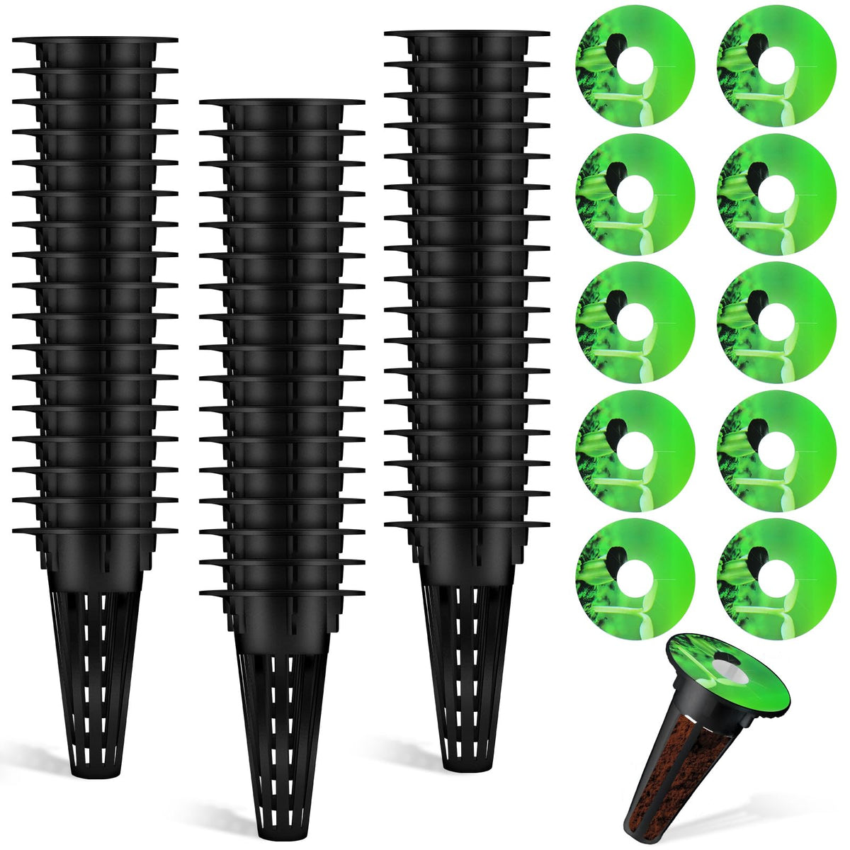 Cunhill hydroponic basket 0.5in black designed for efficient root growth and water circulation