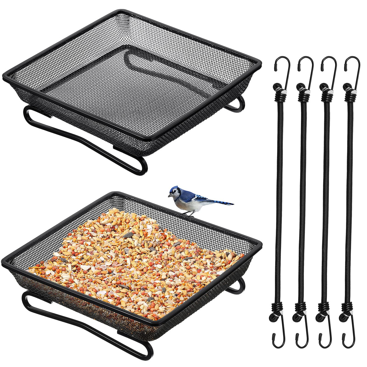 Cunhill metal ground bird feeder tray ready for sturdy outdoor use