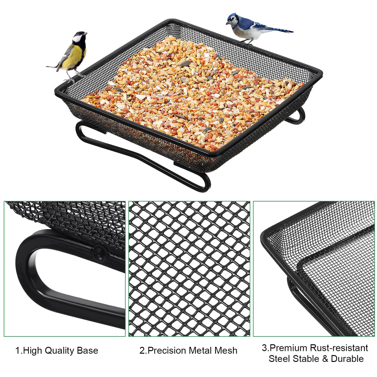 Cunhill rust-resistant coating protects the tray for long outdoor use