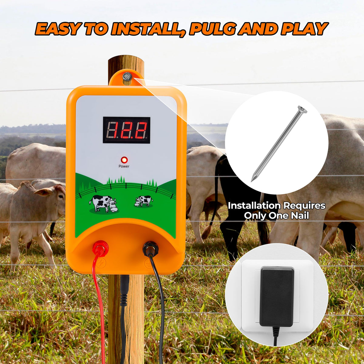 CURECURE LED display monitors fence voltage for easy maintenance.