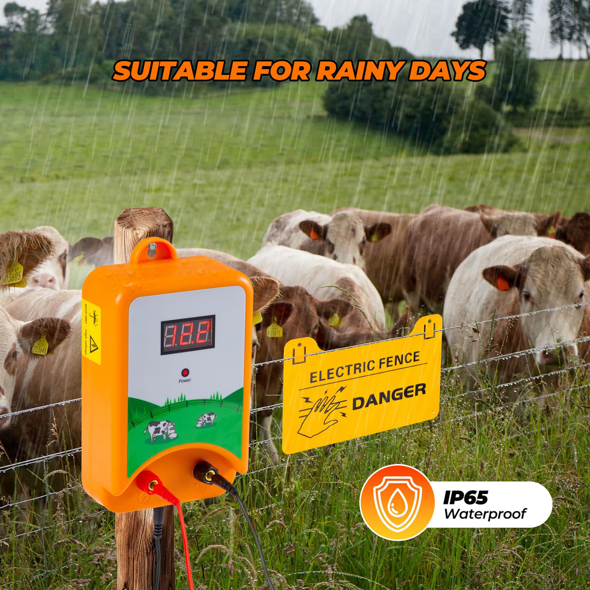 CURECURE Electric Fence Charger with three power options.