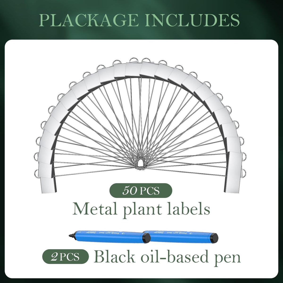 Cureder 50-pack plant labels for bulk garden labeling.