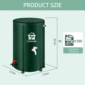 Curifurn rain barrel top mesh with overflow protection and debris prevention.