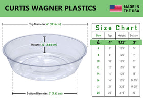 Curtis Wagner Plastics saucer clear round tray promotes airflow under pots and prevents moisture buildup