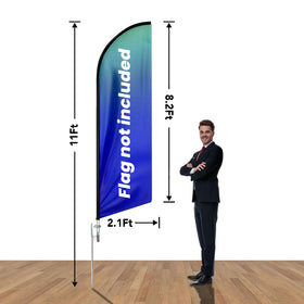 CUSTOMTREND tall 11ft flagpole with ground spike provides sturdy wind-ready support.