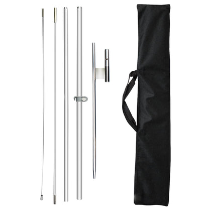 CUSTOMTREND feather flag pole kit assembled outdoors for quick 8ft swooper advertising.