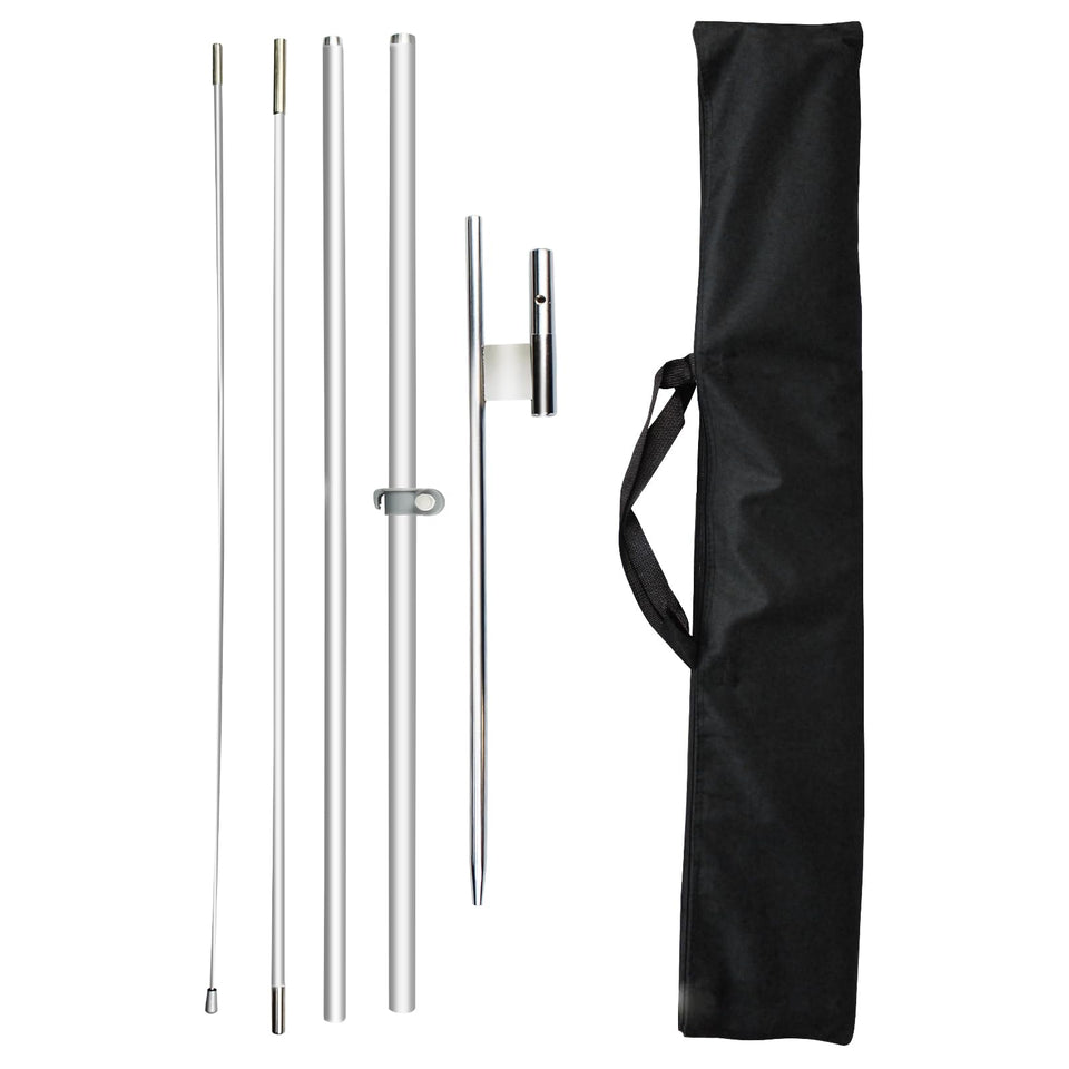 CUSTOMTREND feather flag pole kit assembled outdoors for quick 8ft swooper advertising.