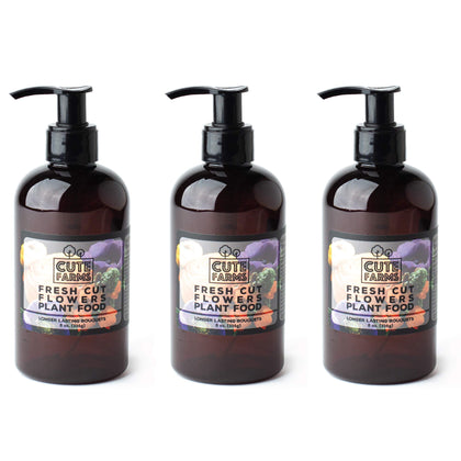 Cute Farms Fresh Cut Flower Food bottle pump enables precise dosing to keep blooms fresh longer.