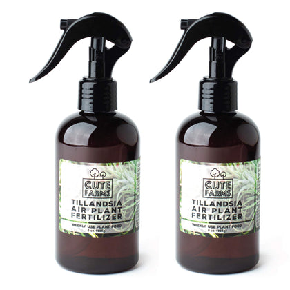 Cute Farms Tillandsia air plant fertilizer bottle with mist sprayer for weekly care