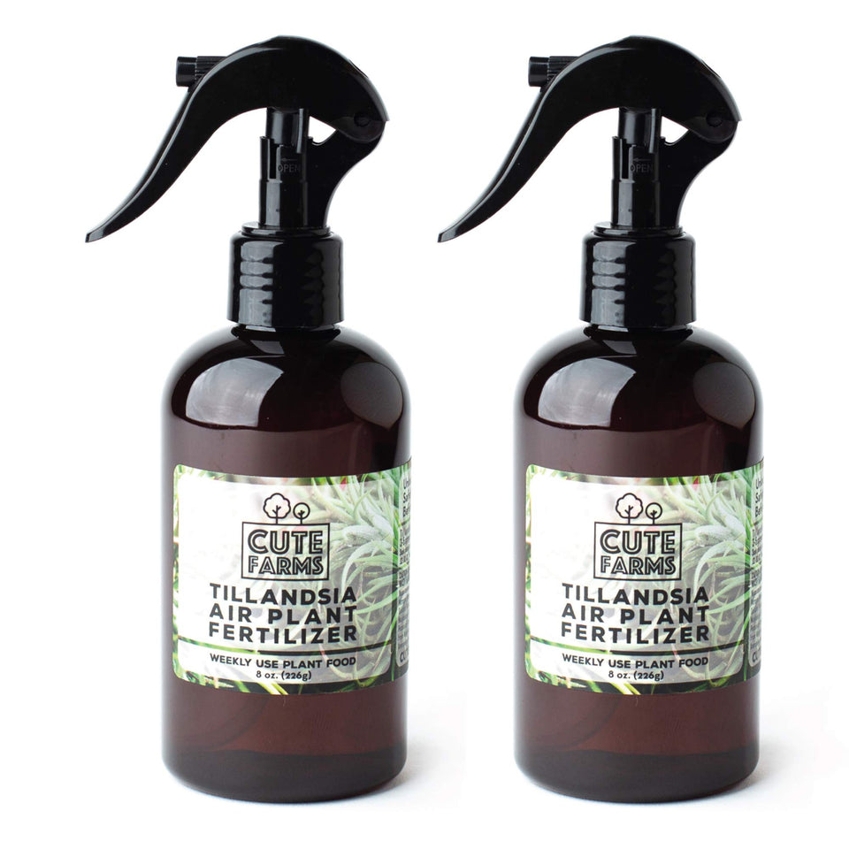 Cute Farms Tillandsia air plant fertilizer bottle with mist sprayer for weekly care