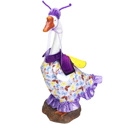 Cutecrop butterfly goose outfit, front view, enhances outdoor lawn decor