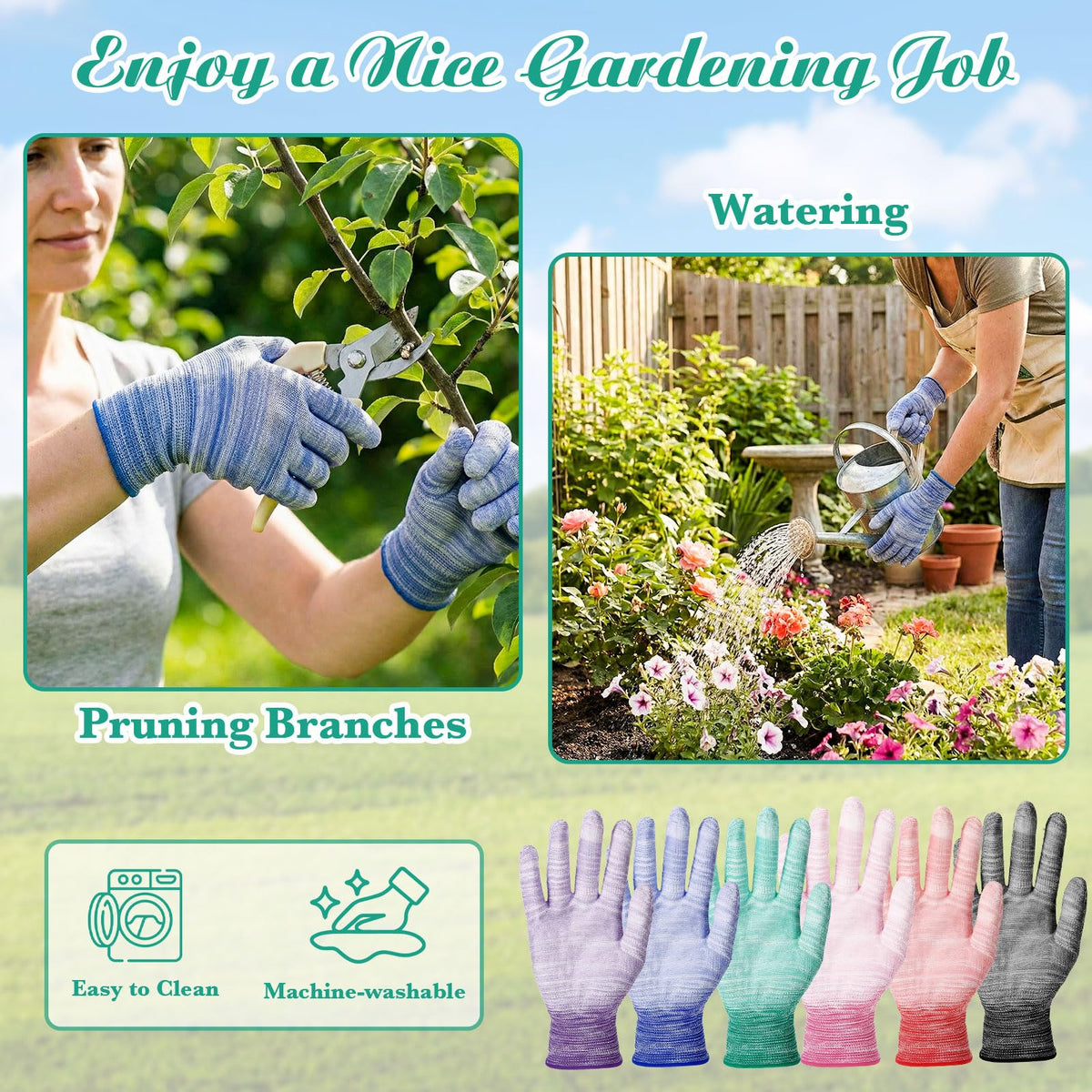 Cutecrop nylon-coated grip gloves provide reliable control in wet and dry conditions.