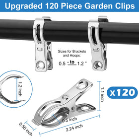 Cuxeedi greenhouse clip pack on hoop demonstrates strong hold on shade cloth.
