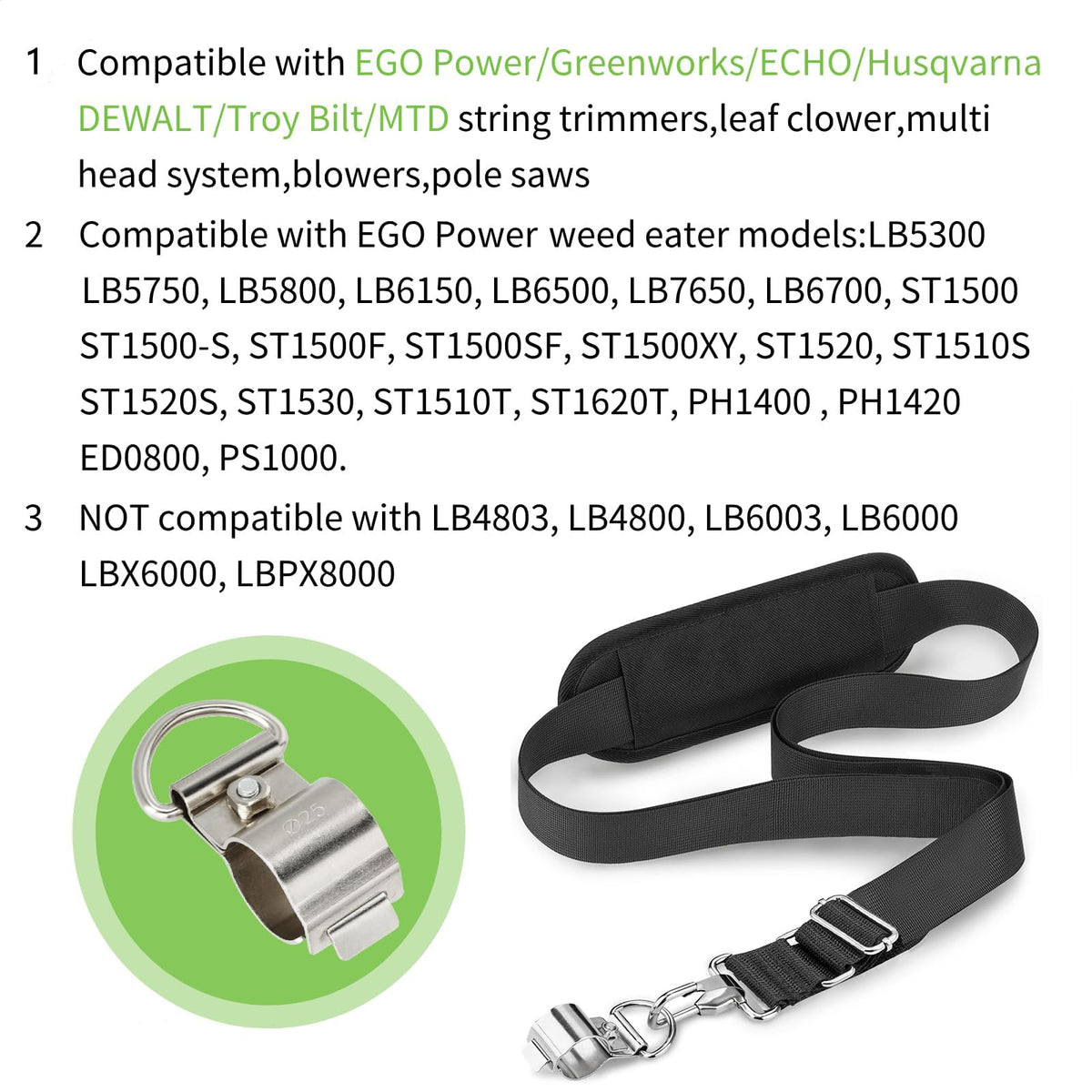 CVHCVH strap versatile compatibility showing multiple tools for garden power heads