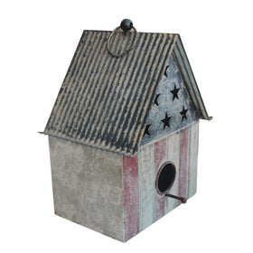 CVHOMEDECO rustic vintage birdhouse front view for outdoor garden decor