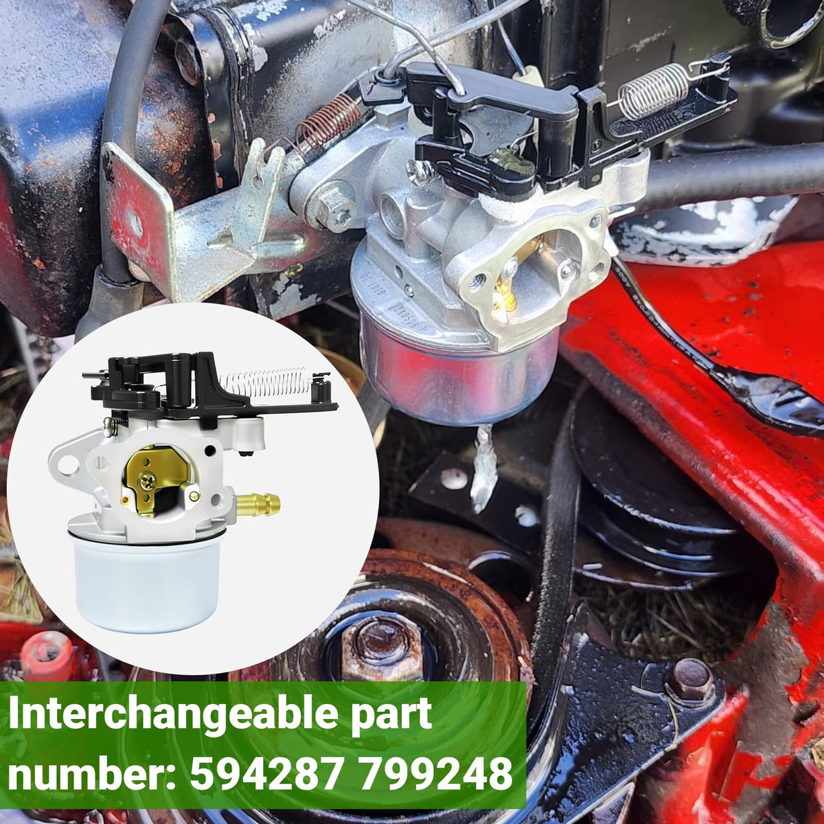 CVILL carburetor interchangeability view notes 594287 and 799248 compatibility.