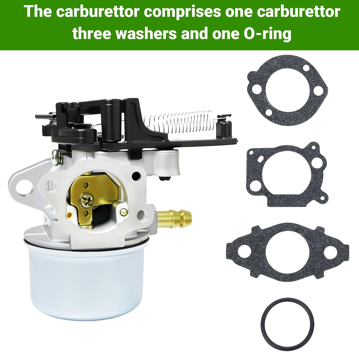 CVILL carburetor durability angle highlights resistant casing for outdoor use.