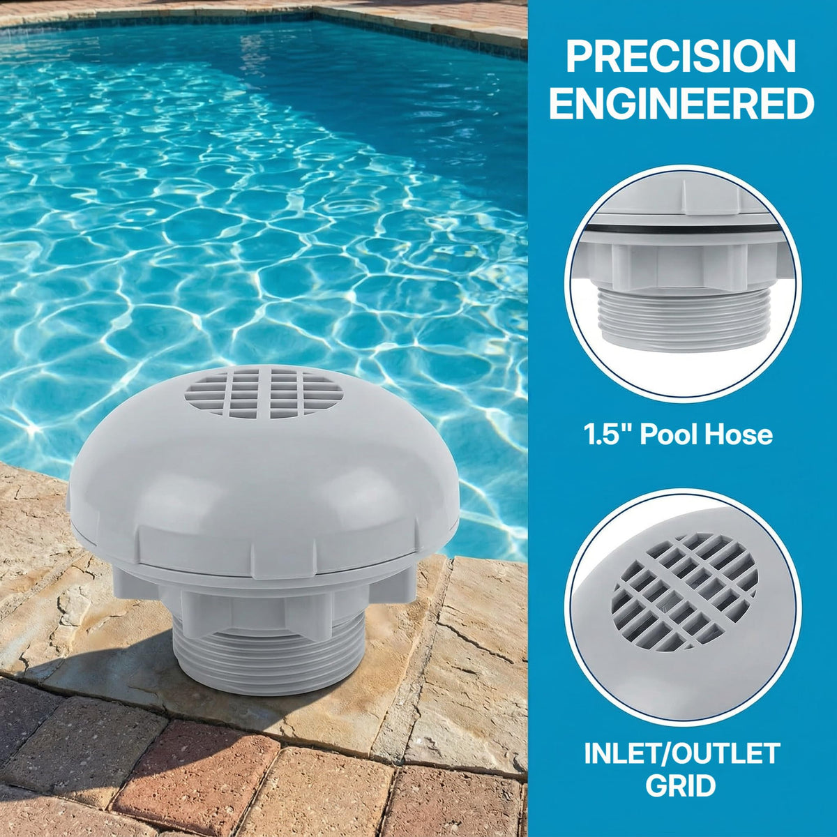 CVILL P6H1317 ABS body demonstrates durability for long-lasting pool filtration parts.