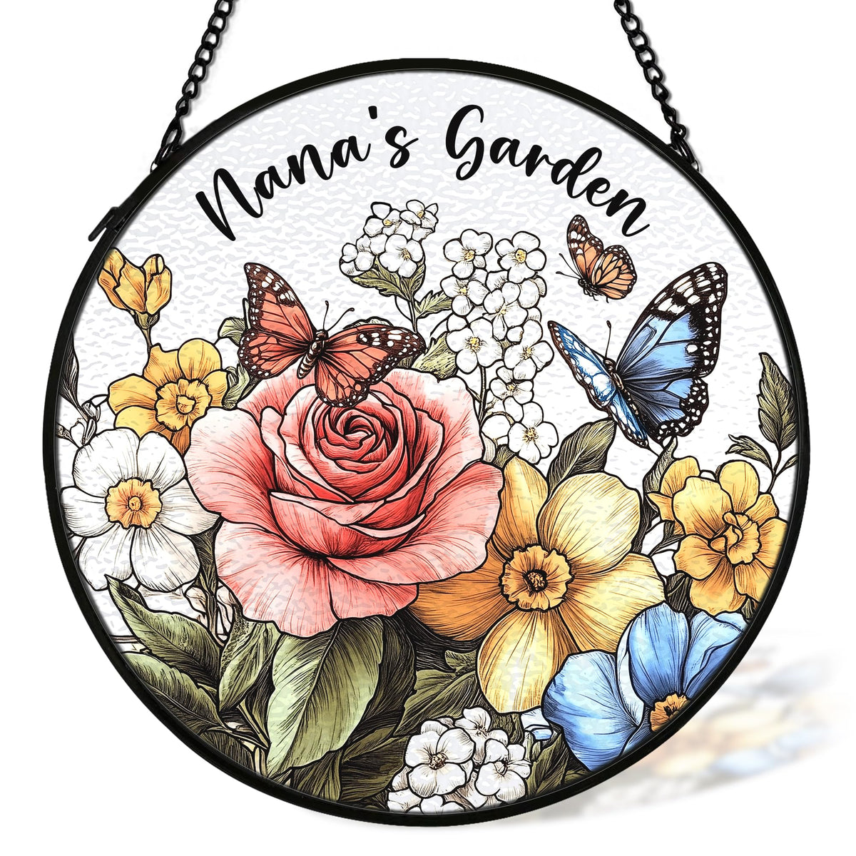 cvjutf Nana Gifts suncatcher round glass design brightens windows.
