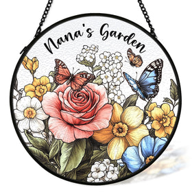 cvjutf Nana Gifts suncatcher round glass design brightens windows.