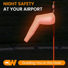 CW The Custom Windsock Co. gust-prevention-band enhances stability in high-wind environments.