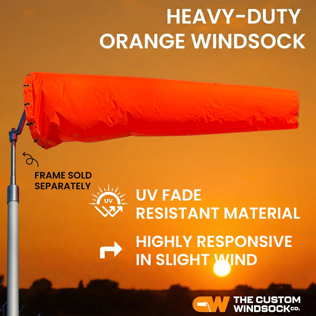 CW The Custom Windsock Co. reinforced-450d-webbing adds durability for rugged frames.