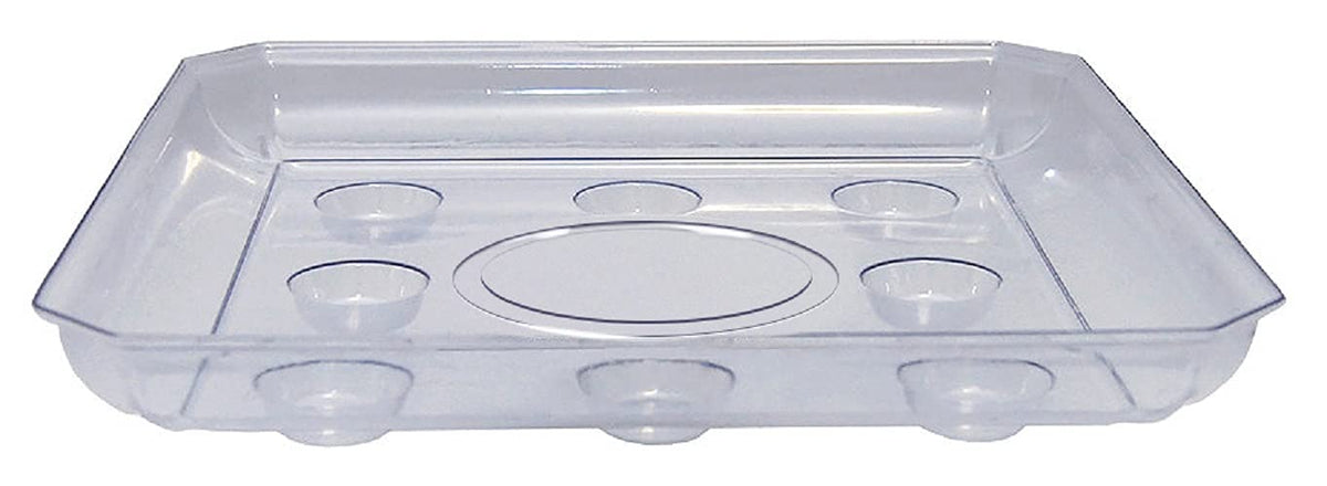 CWP SQDS-1000 clear footed carpet saver saucer with airflow bottom protects surfaces.