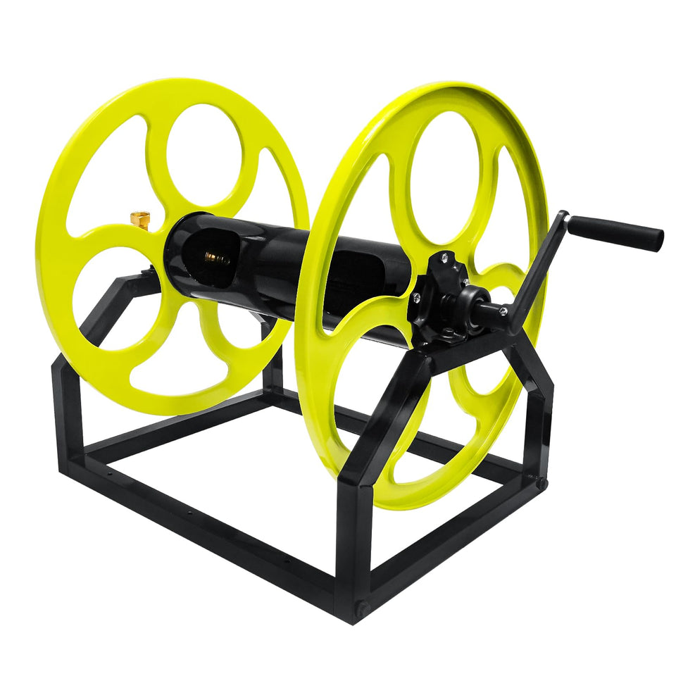 CXCESNS garden hose reel wall-mounted crank for easy storage and reach.