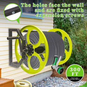 CXCESNS hose reel rotates 180 degrees to reach every yard area.