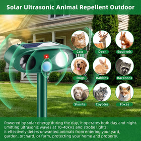 CXIENAOY motion-sensor deterrent ultrasonic in action deters wildlife humanely