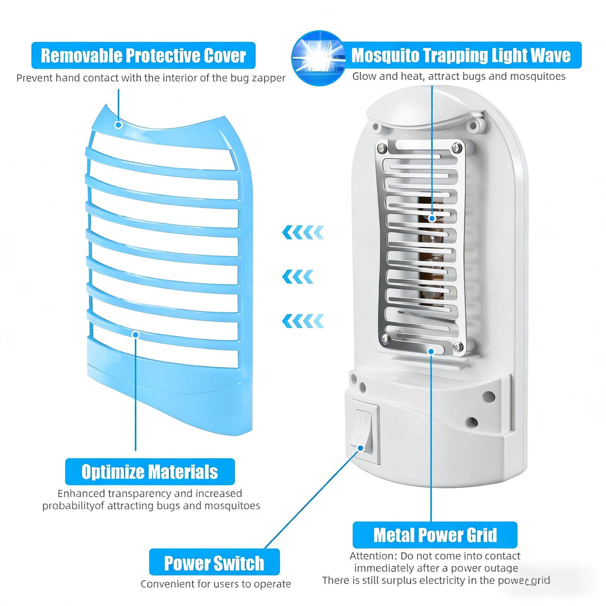 CXIENAOY 2026 plug-in bug zapper back view showing compact outlet design