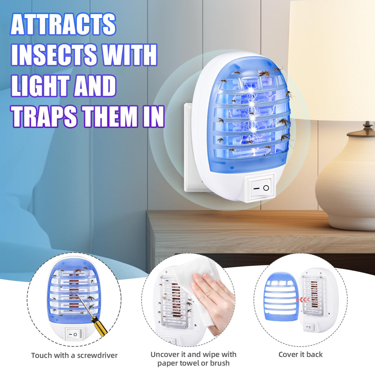 CXIENAOY easy-clean bug zapper for quick debris removal