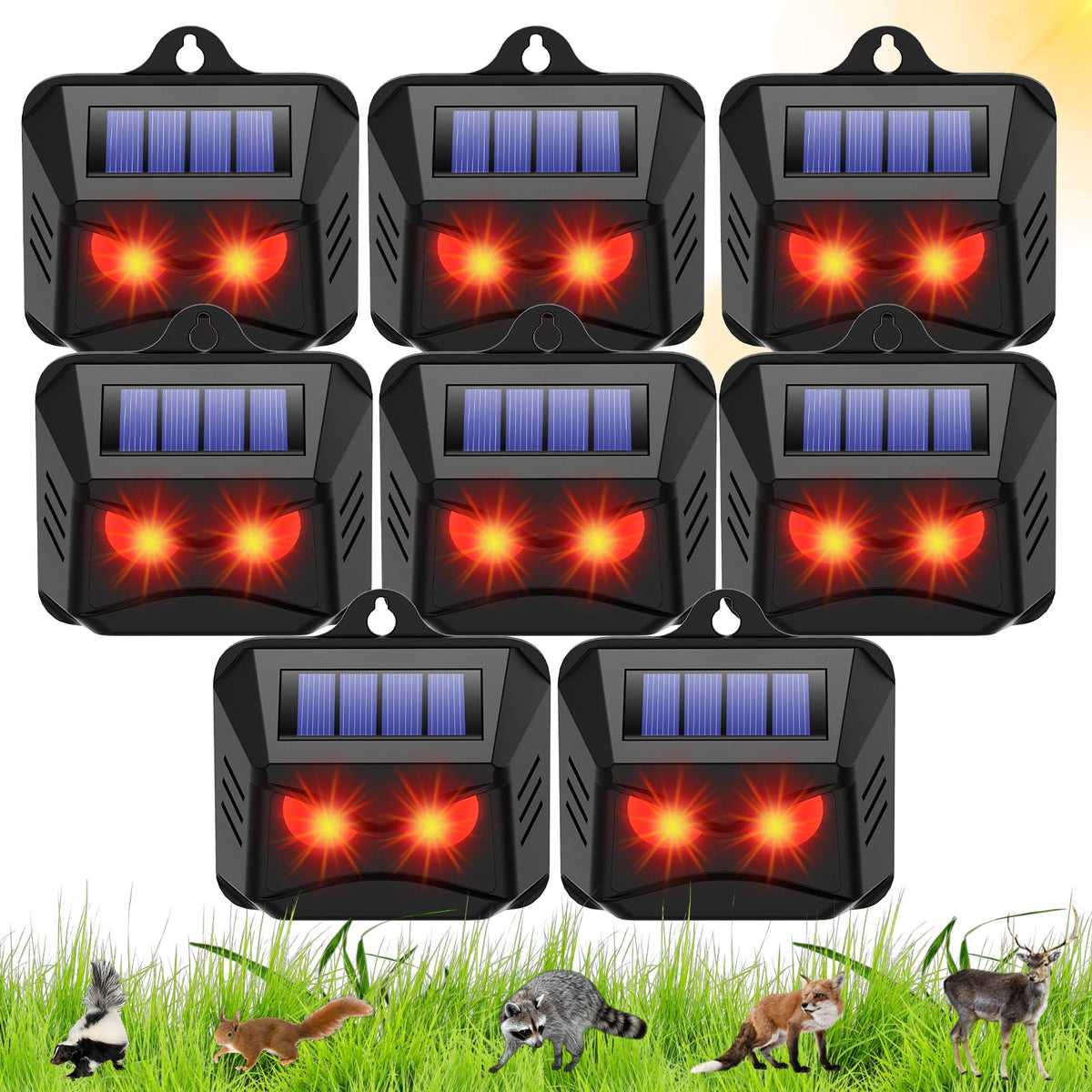 CXIENAOY solar nocturnal deterrent eyes protect chicken coops from wildlife