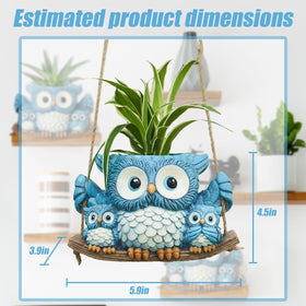 Cxomnndiw compact resin owl planter ideal for tabletops and shelves