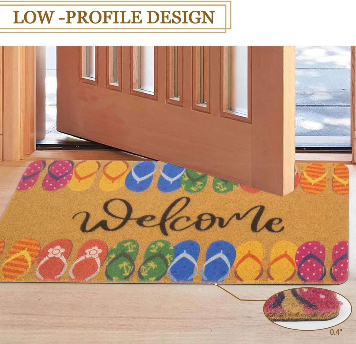 CXQRR 17x30 entrance mat demonstrates low-profile design for easy door clearance