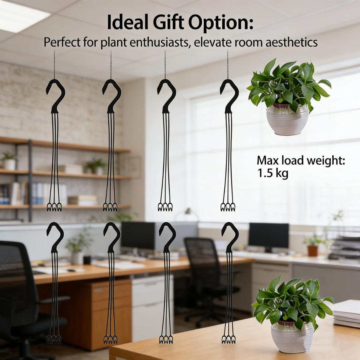 CXYNDFA hanging planter kit supports up to 1.5 kg for robust plants