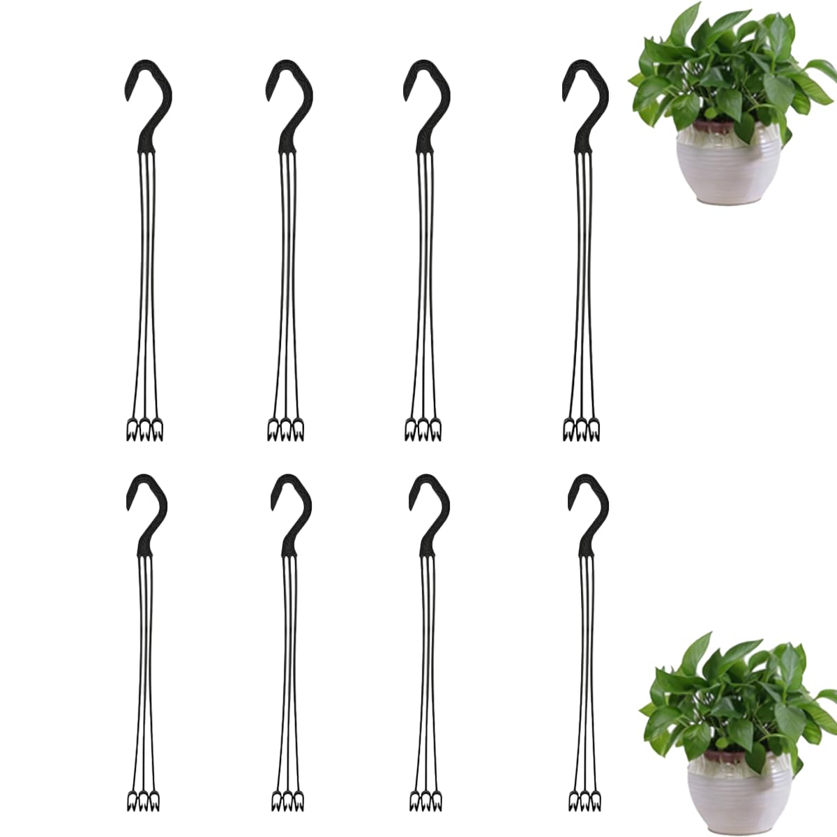 CXYNDFA hanging planter kit with three hooks securing pots for indoor display