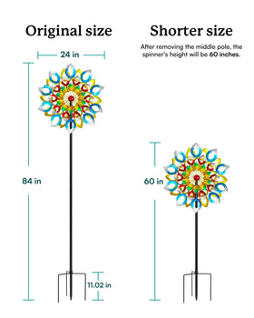 Cyan Oasis easy-install wind spinner height adjustable for perfect view.