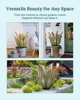Cyan Oasis hand-painted desert agave with durable finish