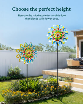 Cyan Oasis sturdy stake with three-prong base in windy yards.