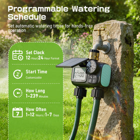 CyberOrd dual-zone irrigation schedules tailor watering for different plants.