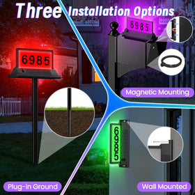 Cybrasc address sign with eight color modes for versatile lighting